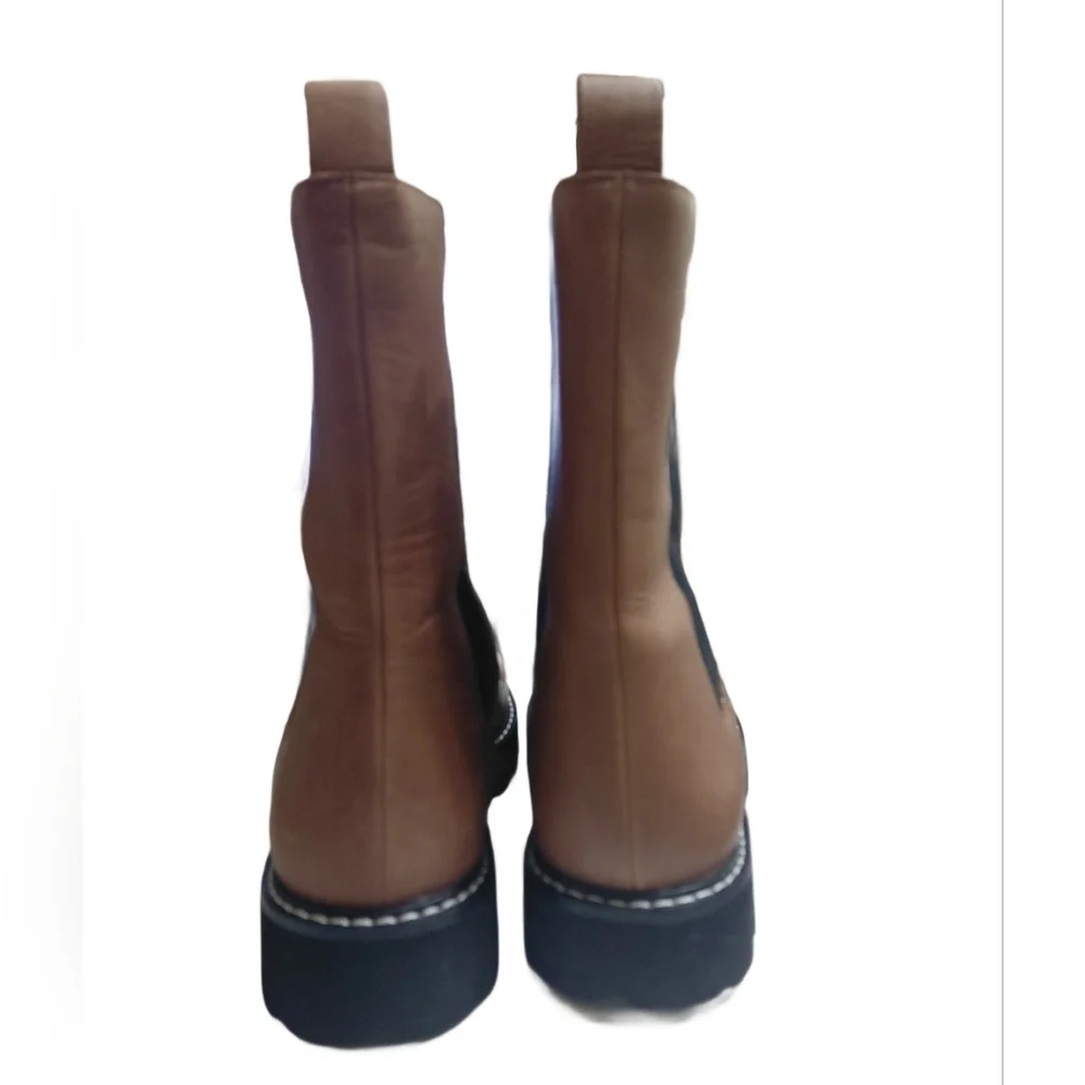 J. Crew Brown Combat Ankle Boots Women's Size 7.5 Booties